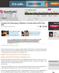 Cricket Live Streaming Pakistan vs South Africa 2013: NowPublic